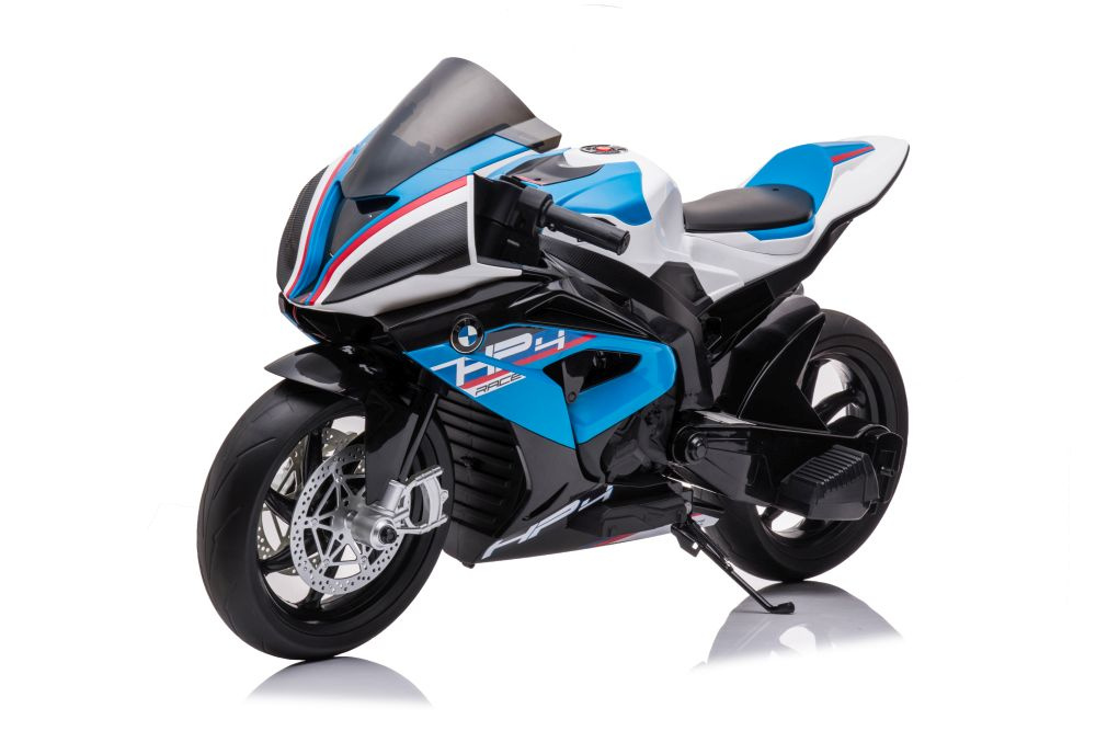 Akumuliatorinis vaikiškas motociklas lean toys bmw hp4 race jt5001, mėlynas