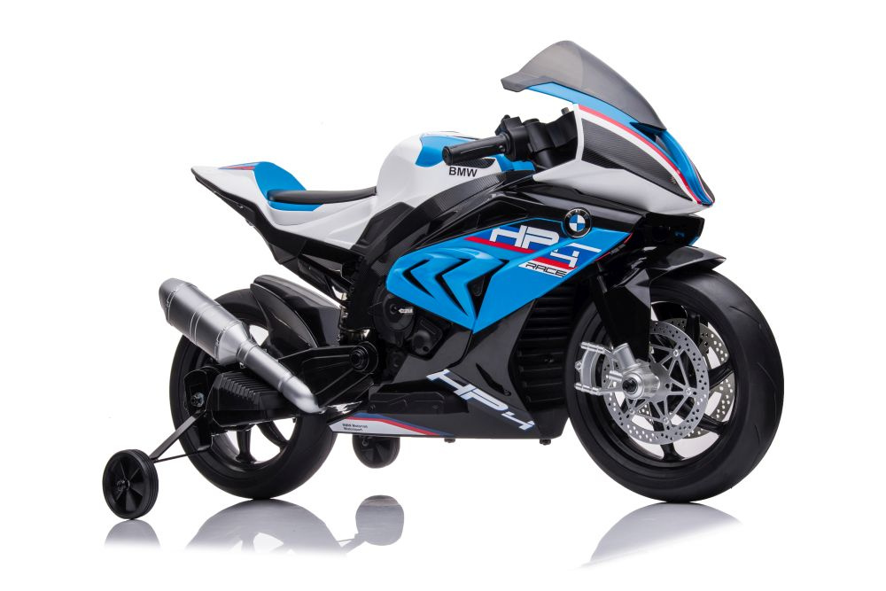Akumuliatorinis vaikiškas motociklas lean toys bmw hp4 race jt5001, mėlynas