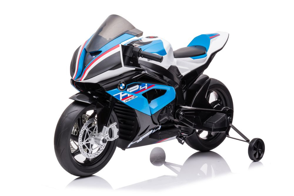 Akumuliatorinis vaikiškas motociklas lean toys bmw hp4 race jt5001, mėlynas