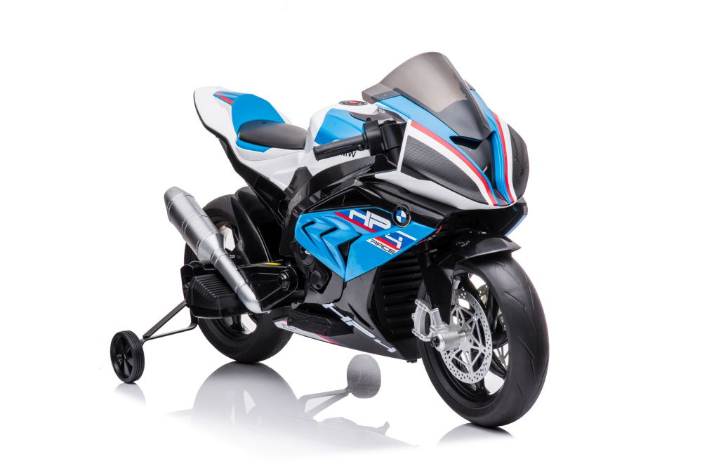Akumuliatorinis vaikiškas motociklas lean toys bmw hp4 race jt5001, mėlynas