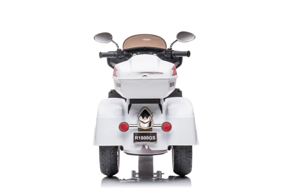 Vienvietis vaikiškas elektrinis motociklas goldwing, baltas