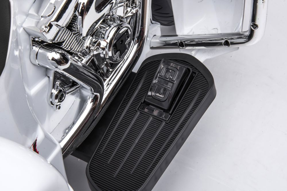 Vienvietis vaikiškas elektrinis motociklas goldwing, baltas