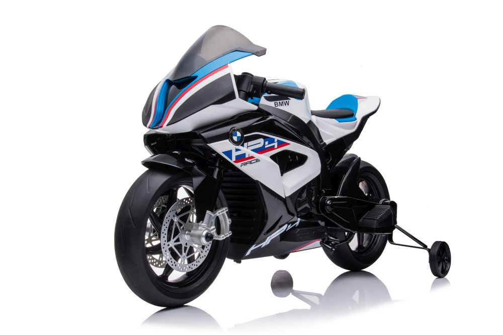 Akumuliatorinis vaikiškas motociklas lean toys bmw hp4 race jt5001, baltas