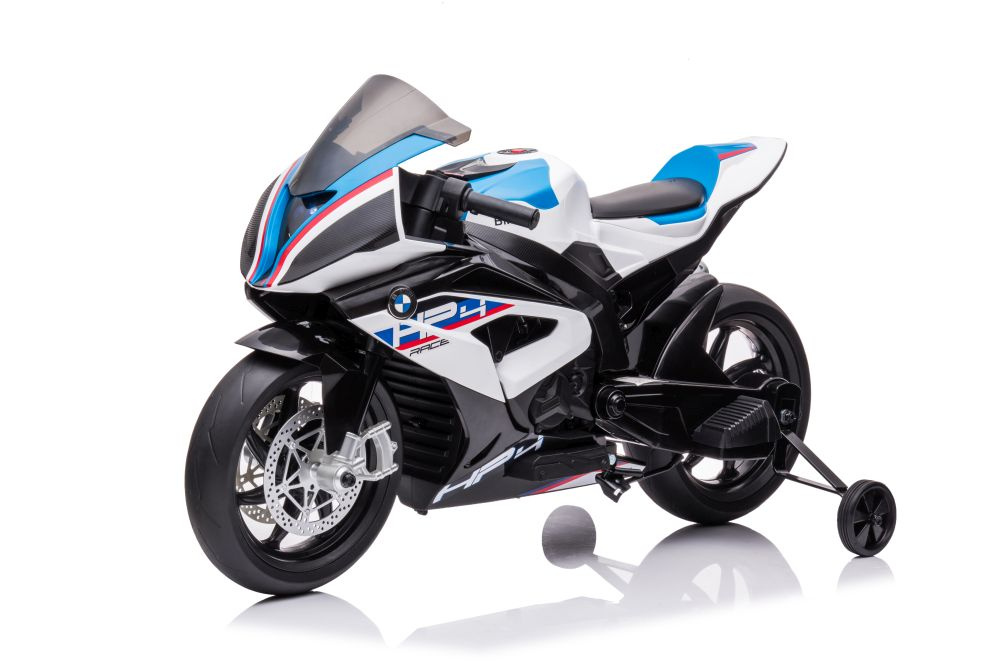 Akumuliatorinis vaikiškas motociklas lean toys bmw hp4 race jt5001, baltas
