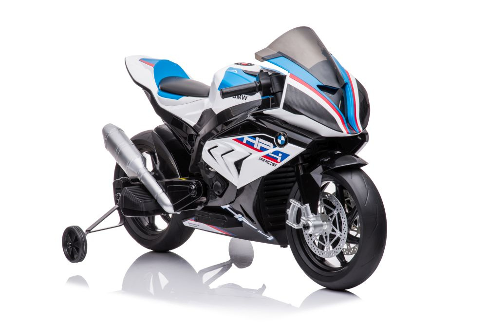 Akumuliatorinis vaikiškas motociklas lean toys bmw hp4 race jt5001, baltas