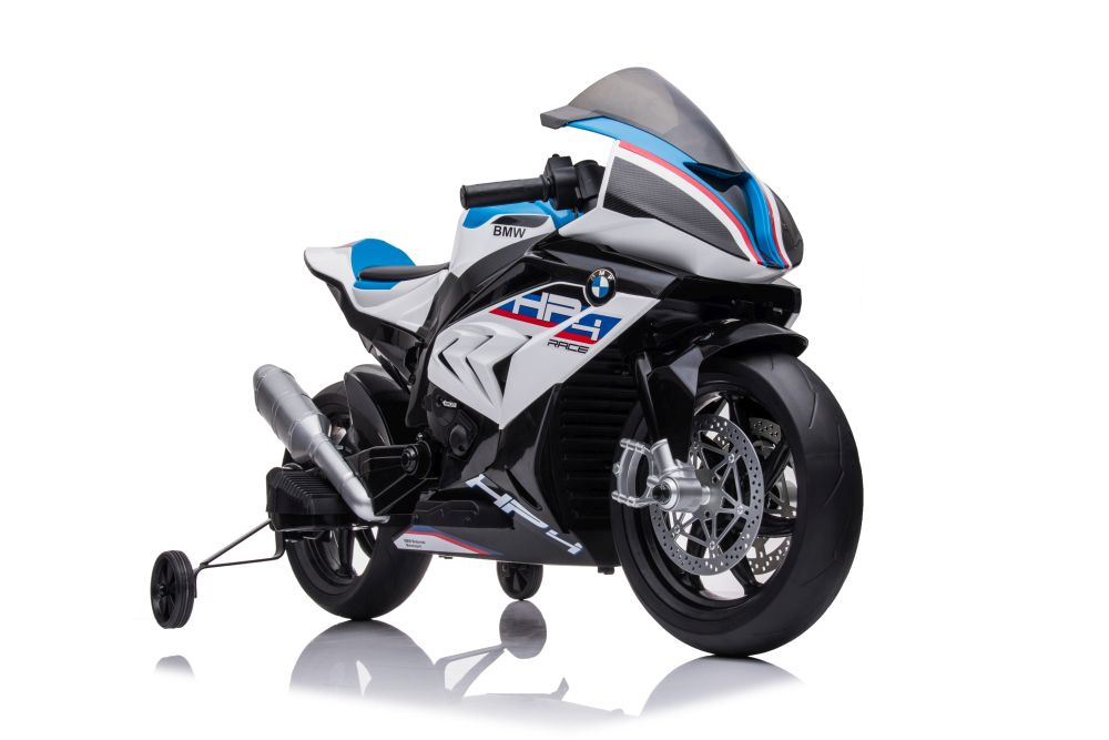 Akumuliatorinis vaikiškas motociklas lean toys bmw hp4 race jt5001, baltas