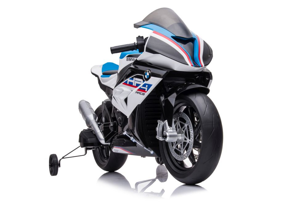 Akumuliatorinis vaikiškas motociklas lean toys bmw hp4 race jt5001, baltas