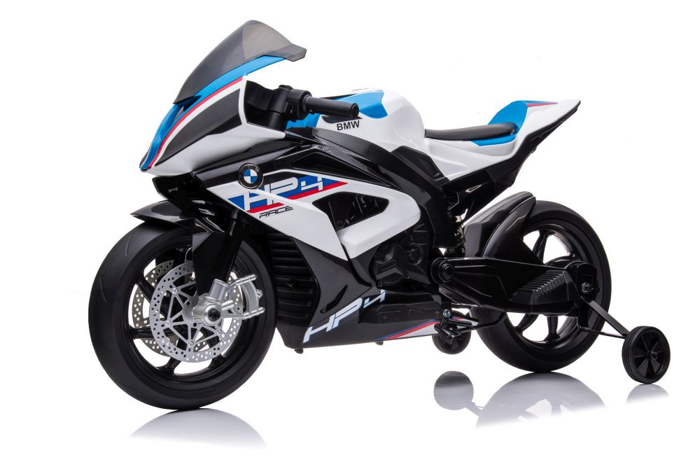 Akumuliatorinis vaikiškas motociklas lean toys bmw hp4 race jt5001, baltas