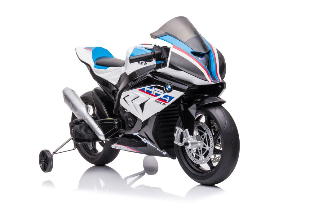 Akumuliatorinis vaikiškas motociklas lean toys bmw hp4 race jt5001, baltas
