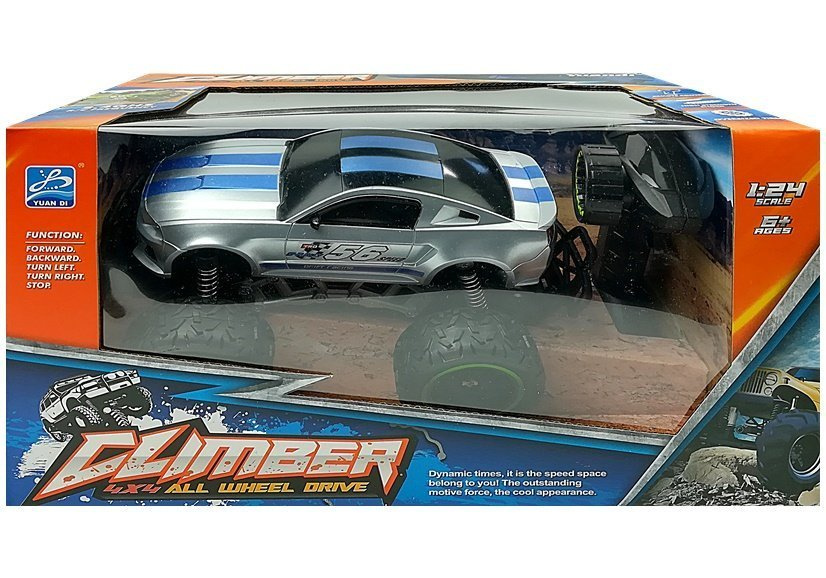 Cliber r/c nuotoliniu būdu valdomas automobilis su aukštais sidabro spalvos ratais