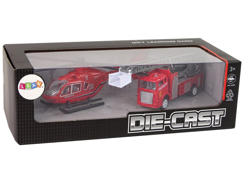 Žaislinių automobilių rinkinys lean toys, raudonas