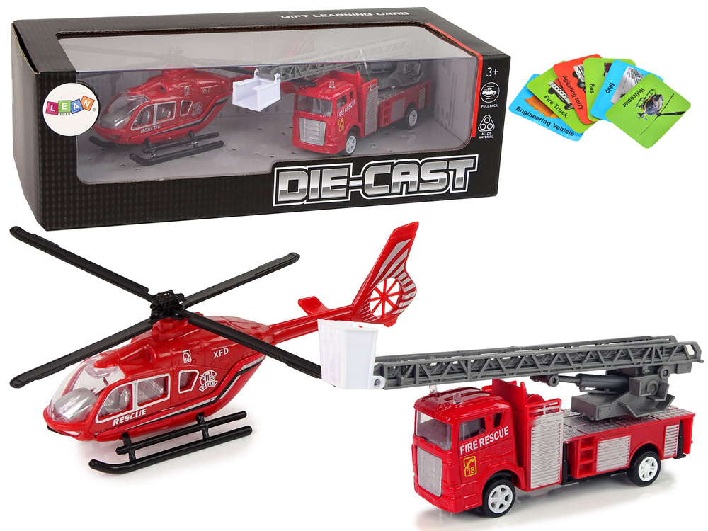 Žaislinių automobilių rinkinys lean toys, raudonas