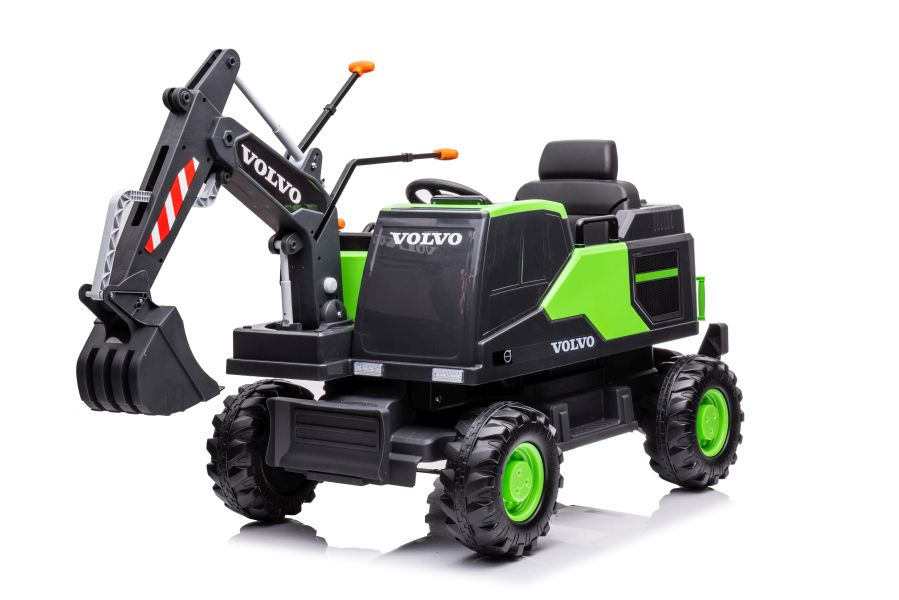 Vienvietis akumuliatorinis eskavatorius vaikams volvo dk-ve888 lean toys, žalias