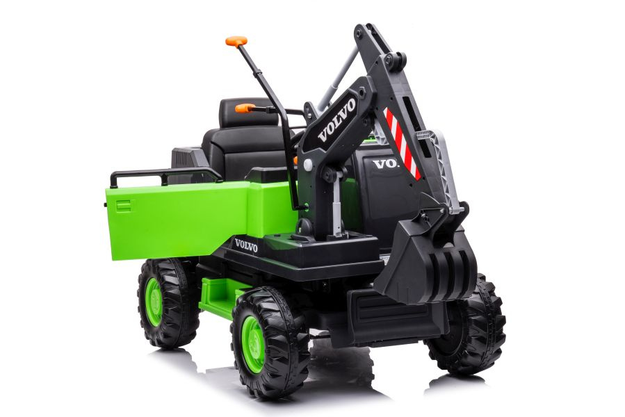 Vienvietis akumuliatorinis eskavatorius vaikams volvo dk-ve888 lean toys, žalias