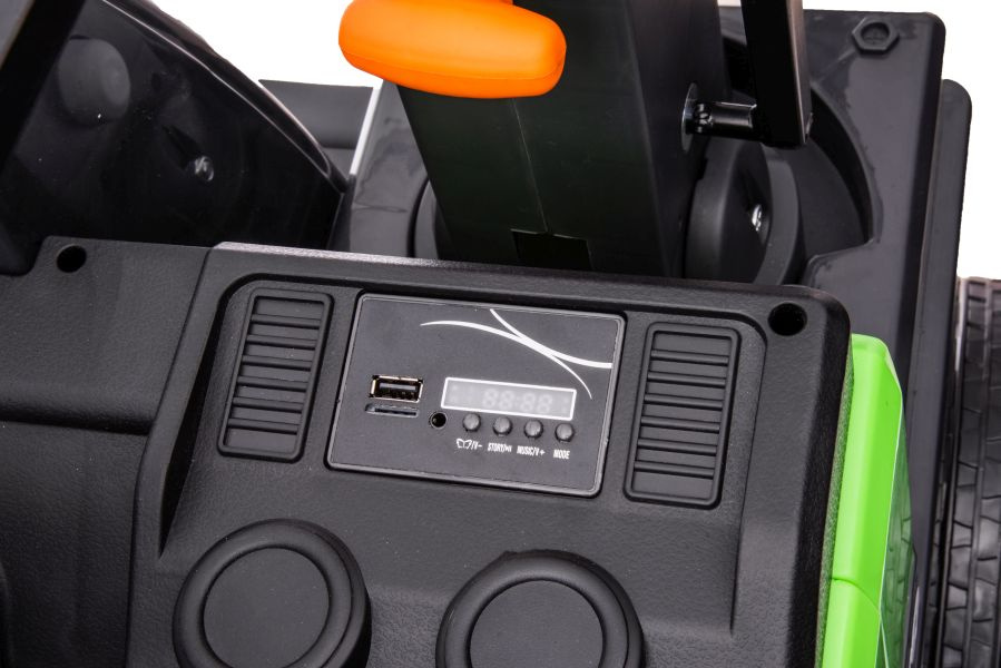 Vienvietis akumuliatorinis eskavatorius vaikams volvo dk-ve888 lean toys, žalias