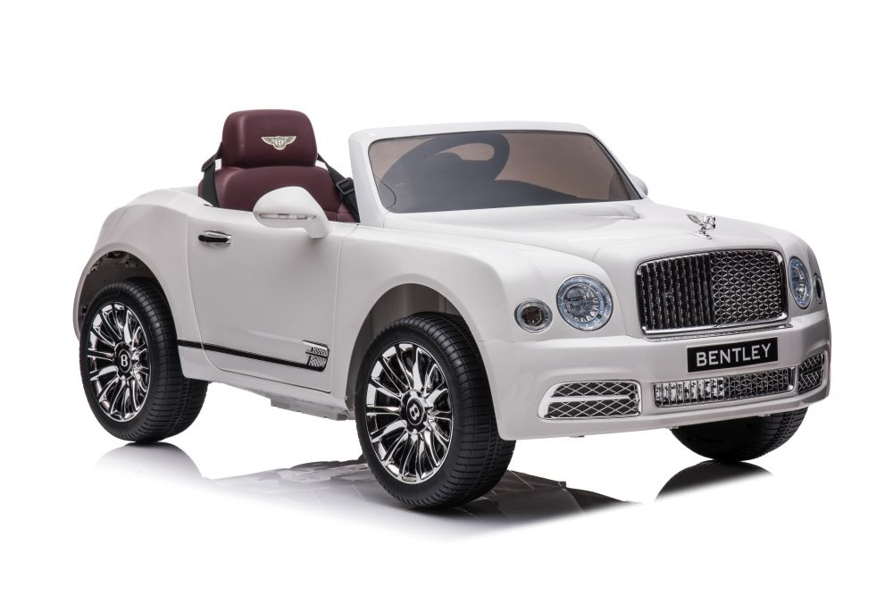 Vienvietis elektromobilis bentley mulsanne lean car, baltas