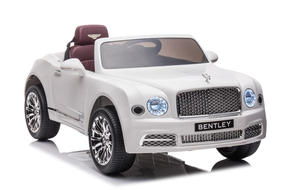 Vienvietis elektromobilis bentley mulsanne lean car, baltas