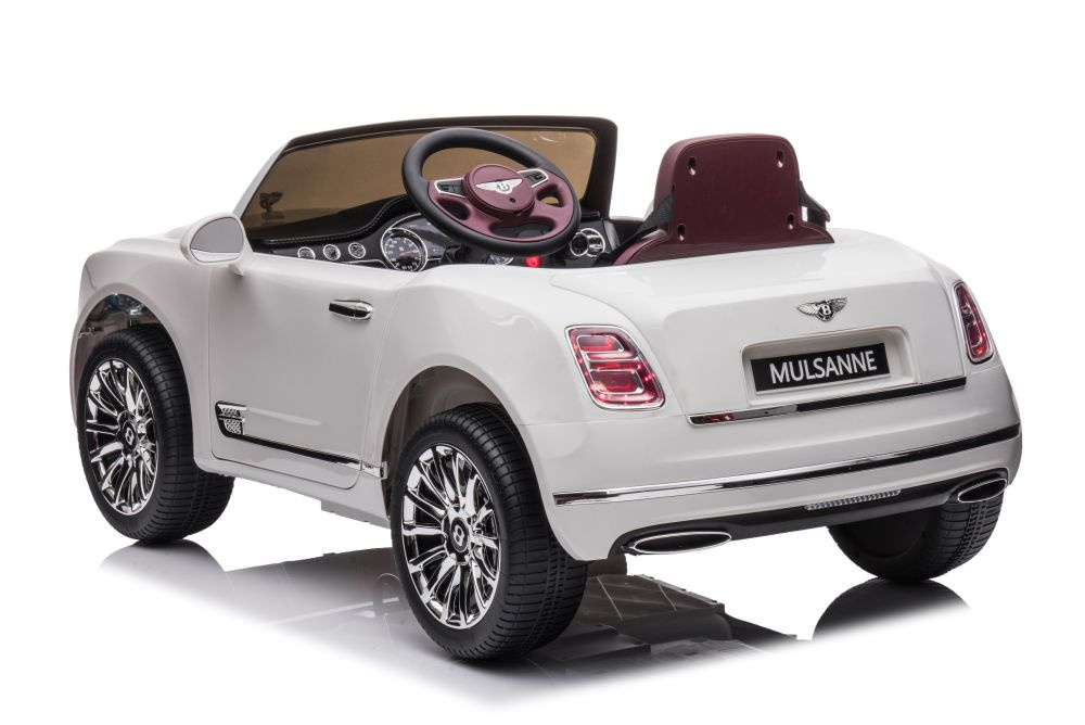 Vienvietis elektromobilis bentley mulsanne lean car, baltas