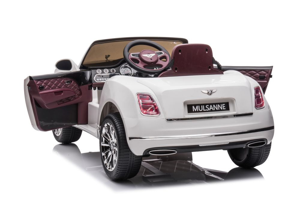 Vienvietis elektromobilis bentley mulsanne lean car, baltas