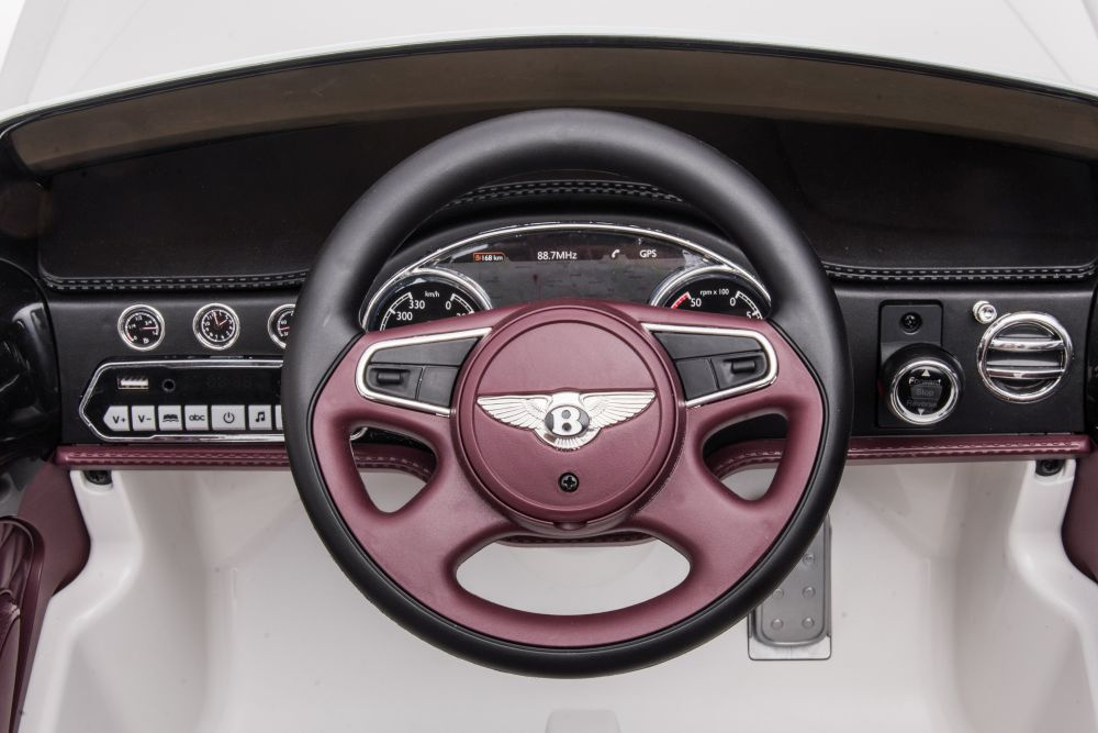Vienvietis elektromobilis bentley mulsanne lean car, baltas