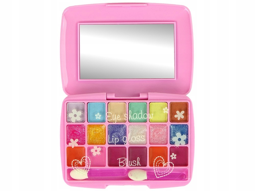 Beauty set pink palette eye shadows lūpų blizgesiai