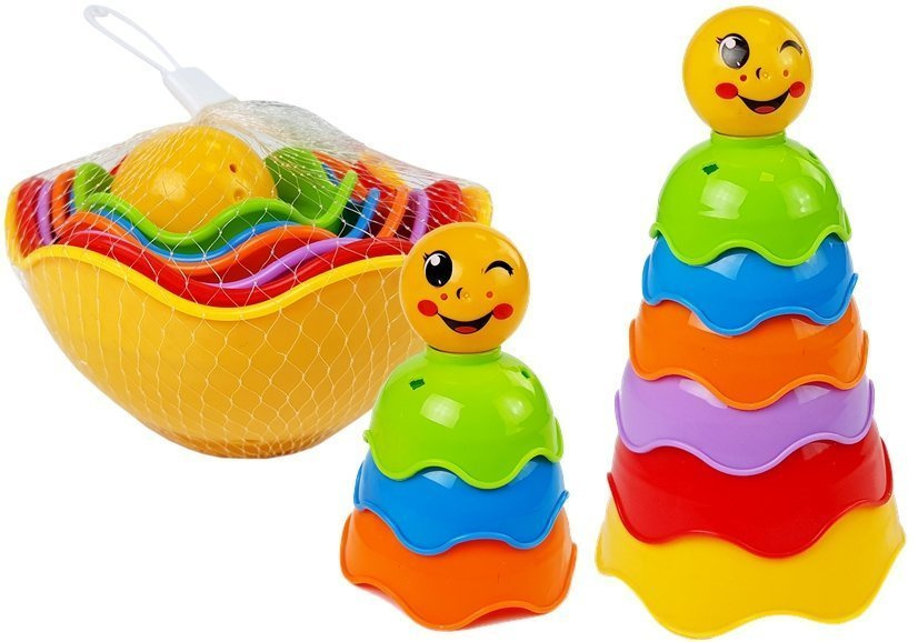 Sustatoma piramidė lean toys, įvairių spalvų