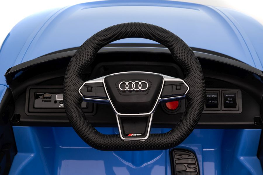 Vienvietis akumuliatorinis automobilis audi e- tron gt, mėlynas
