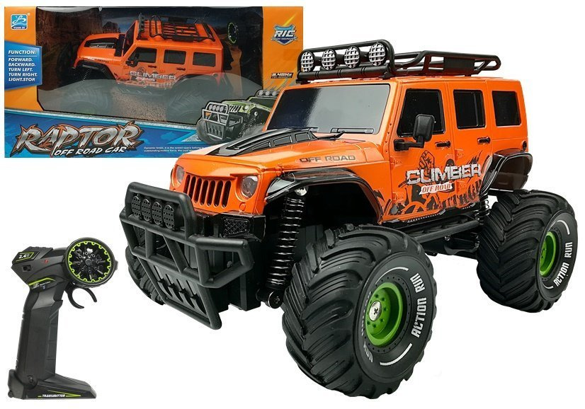 Nuotoliu valdomas visureigis lean toys r/c jeep orange 2.4g