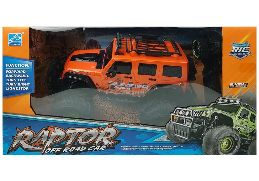 Nuotoliu valdomas visureigis lean toys r/c jeep orange 2.4g