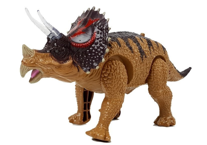 Dinozauras triceratops veikia su baterija geltona