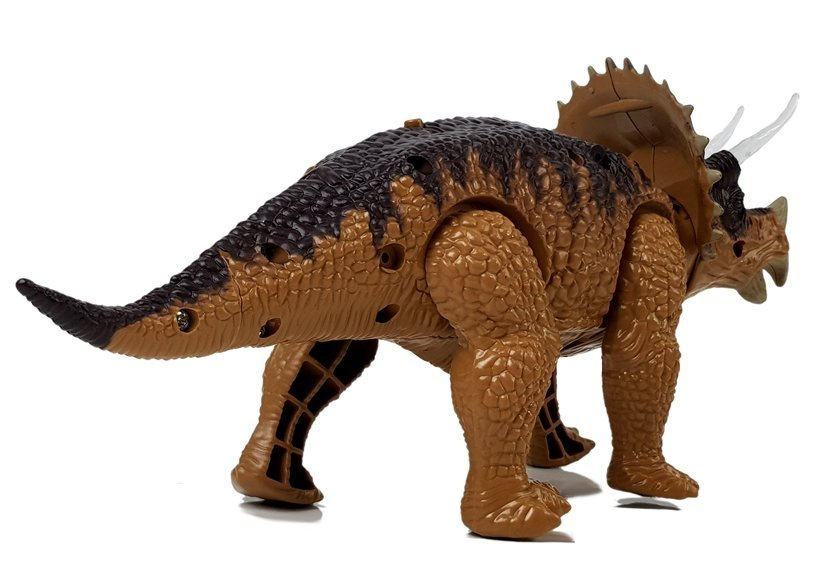 Dinozauras triceratops veikia su baterija geltona