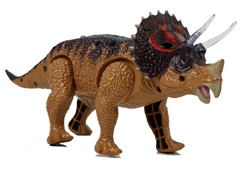 Dinozauras triceratops veikia su baterija geltona