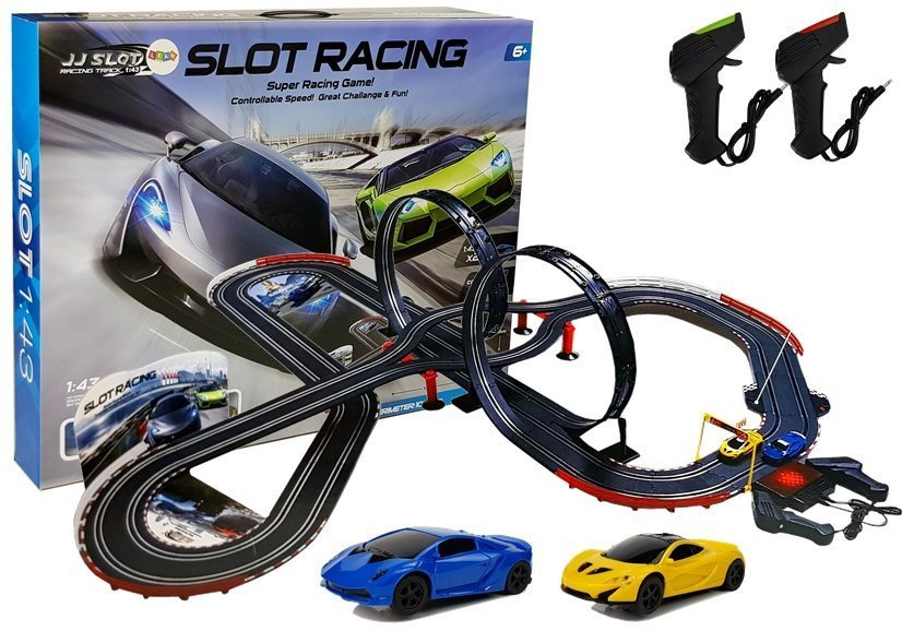Lenktynių trasa su automobiliais vaikams lean toys