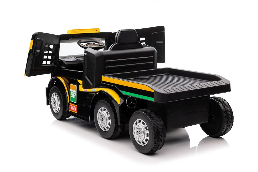 Vienvietis elektromobilis su priekaba mercedes-benz axor xmx622, geltonas