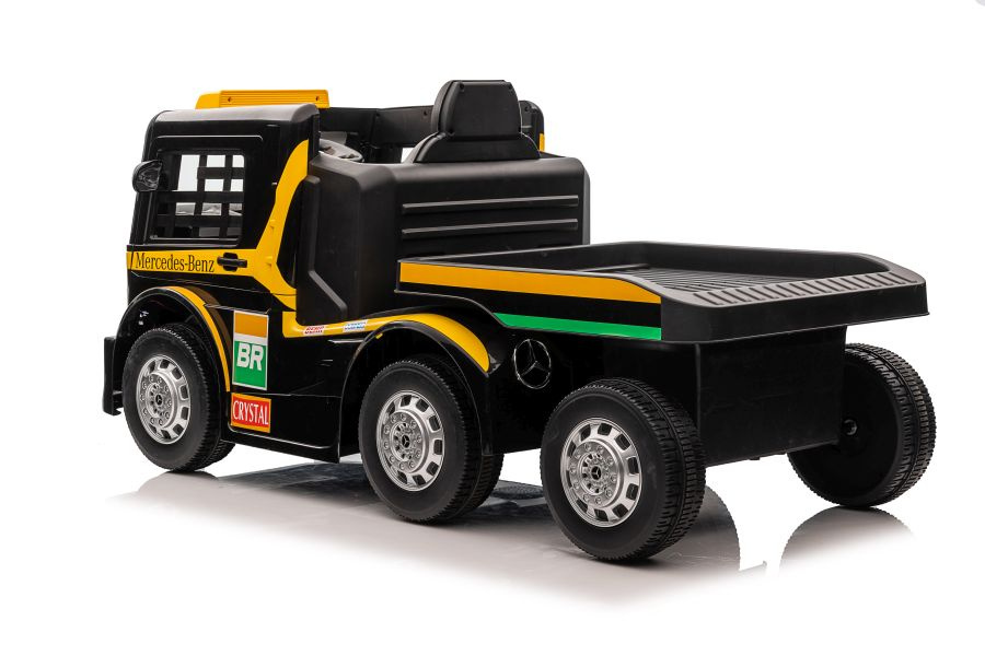 Vienvietis elektromobilis su priekaba mercedes-benz axor xmx622, geltonas