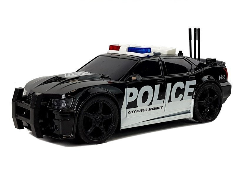 Policijos automobilis su garso ir šviesos efektais lean toys 1:20