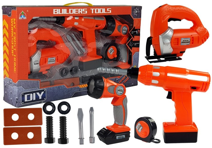 Įrankių rinkinys diy lean toys, raudonas