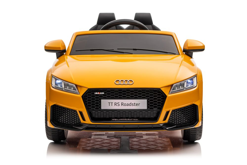 Vienvietis vaikiškas elektromobilis audi ttrs, geltonas