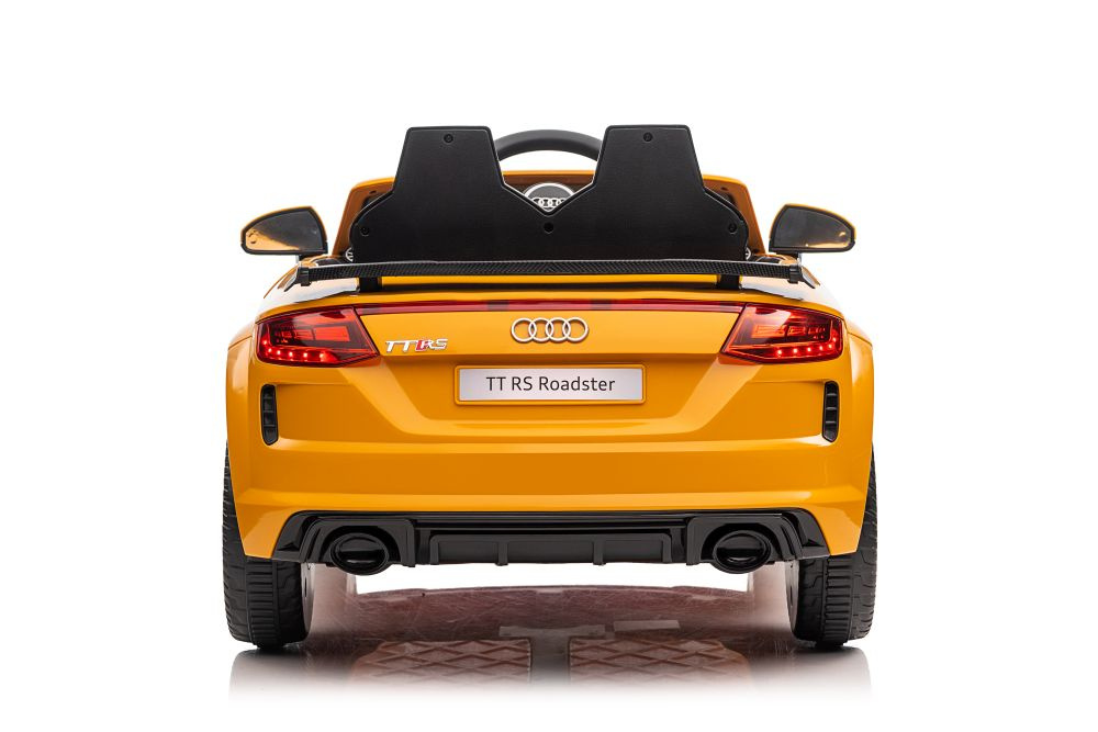 Vienvietis vaikiškas elektromobilis audi ttrs, geltonas