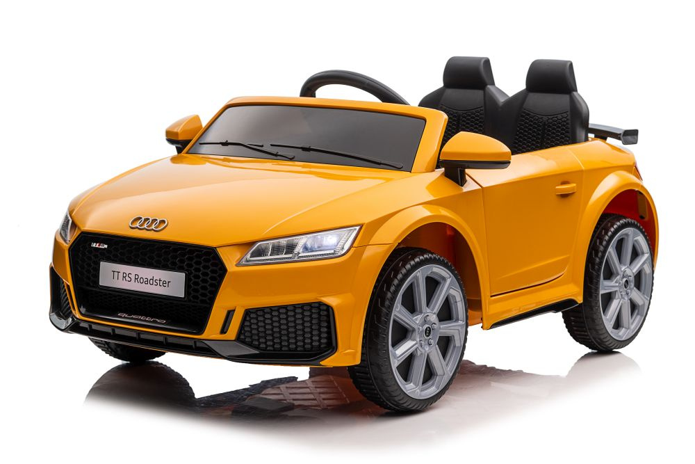 Vienvietis vaikiškas elektromobilis audi ttrs, geltonas