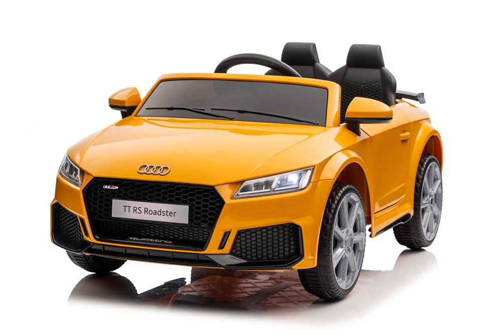 Vienvietis vaikiškas elektromobilis audi ttrs, geltonas