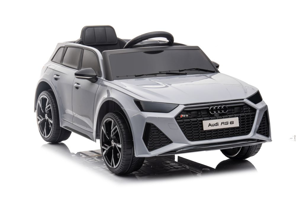 Vienvietis vaikiškas elektromobilis lean cars audi rs6 brd-2118, pilkas