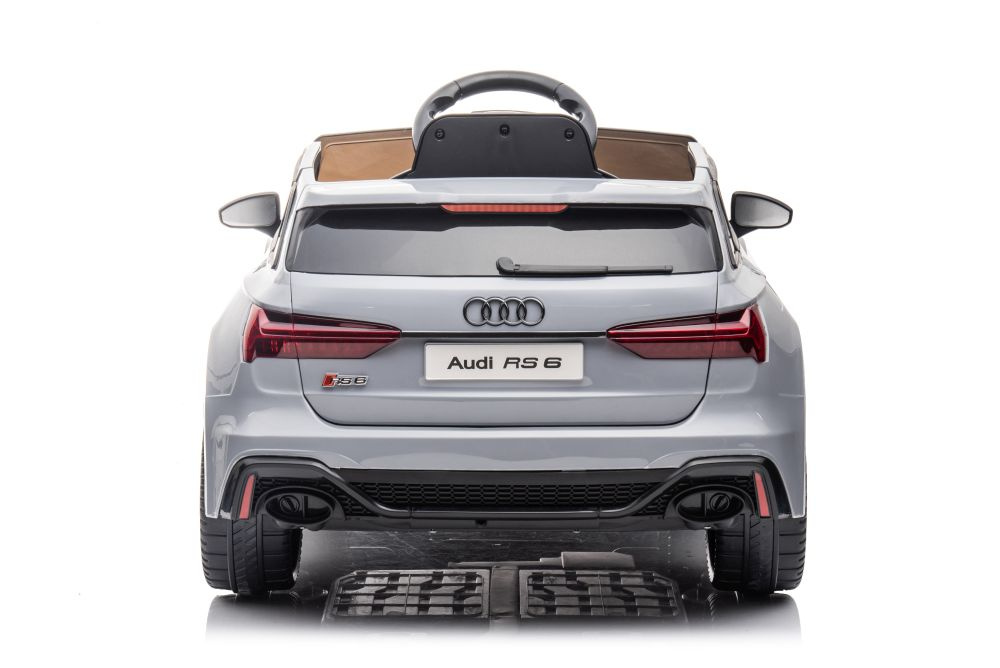 Vienvietis vaikiškas elektromobilis lean cars audi rs6 brd-2118, pilkas