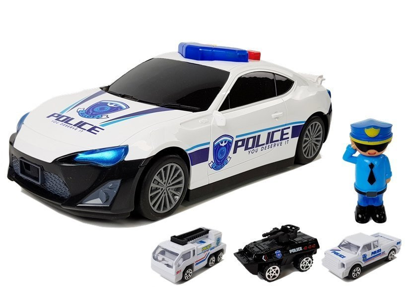 Automobilis su policininko figūrėlė 2in1