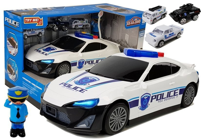 Automobilis su policininko figūrėlė 2in1
