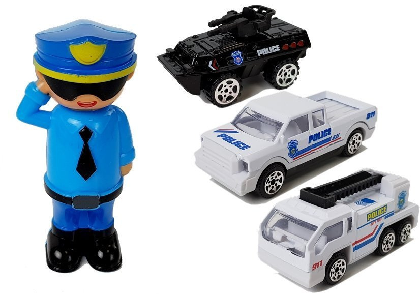 Automobilis su policininko figūrėlė 2in1