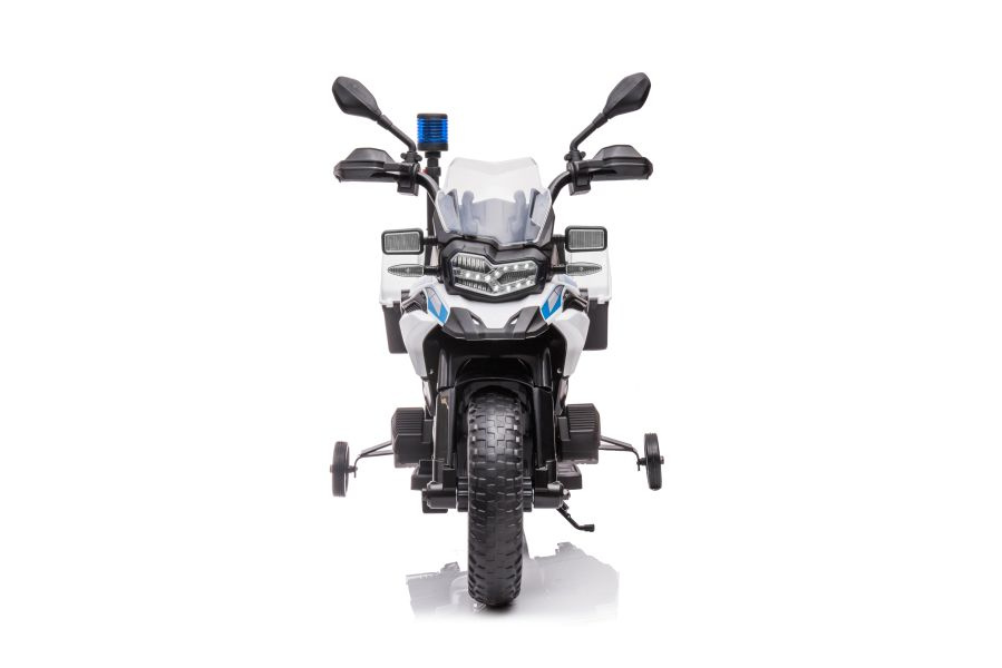 Vaikiškas elektrinis policijos motoroleris jt5002b, baltas