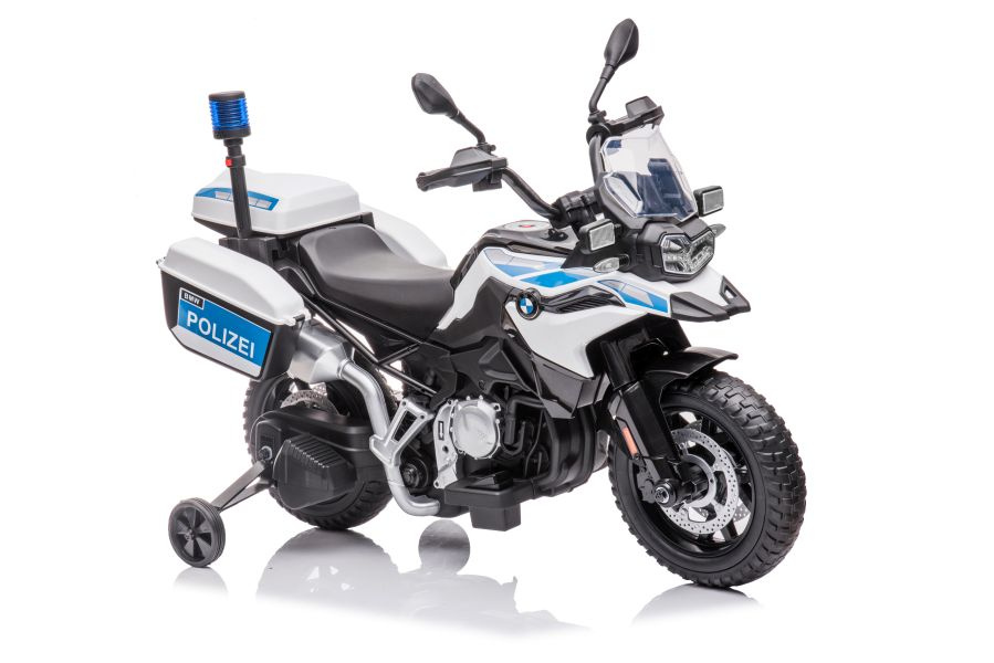 Vaikiškas elektrinis policijos motoroleris jt5002b, baltas