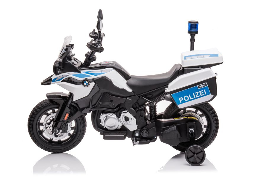 Vaikiškas elektrinis policijos motoroleris jt5002b, baltas