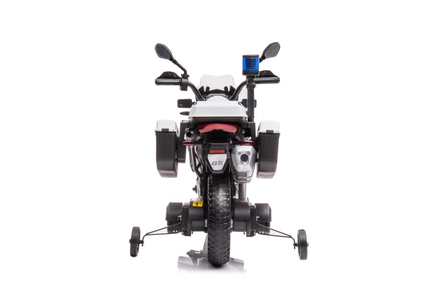 Vaikiškas elektrinis policijos motoroleris jt5002b, baltas